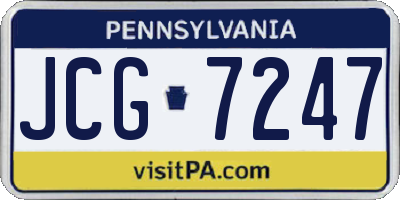 PA license plate JCG7247