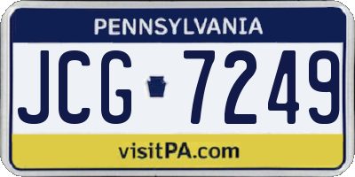 PA license plate JCG7249