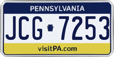 PA license plate JCG7253