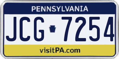 PA license plate JCG7254