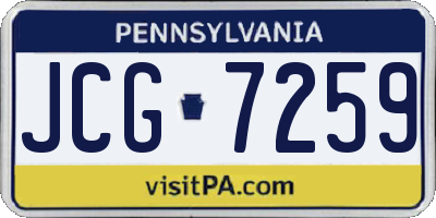 PA license plate JCG7259