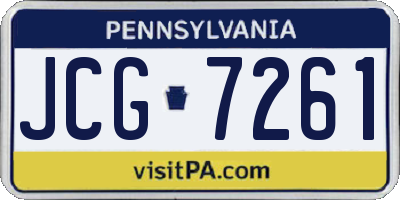 PA license plate JCG7261