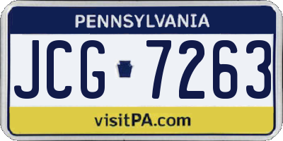 PA license plate JCG7263