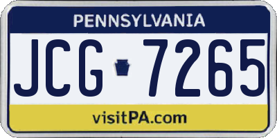 PA license plate JCG7265