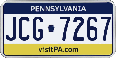PA license plate JCG7267