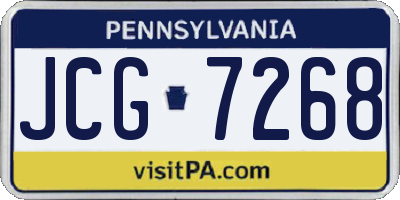 PA license plate JCG7268