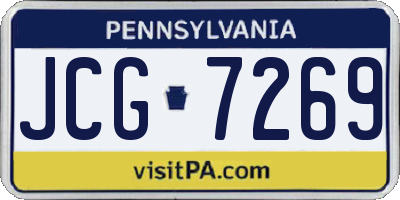 PA license plate JCG7269