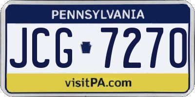 PA license plate JCG7270