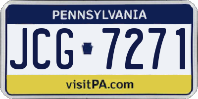 PA license plate JCG7271