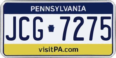 PA license plate JCG7275