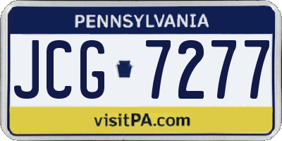 PA license plate JCG7277