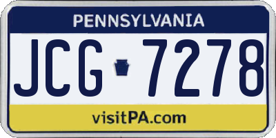 PA license plate JCG7278