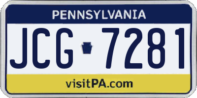 PA license plate JCG7281
