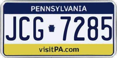 PA license plate JCG7285