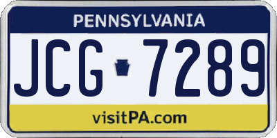 PA license plate JCG7289