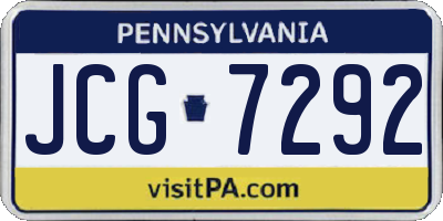 PA license plate JCG7292