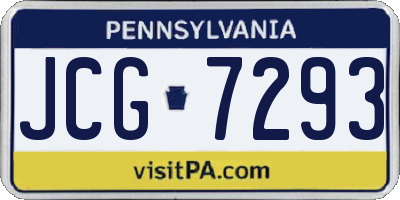PA license plate JCG7293