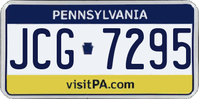 PA license plate JCG7295