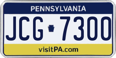 PA license plate JCG7300