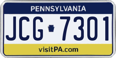 PA license plate JCG7301