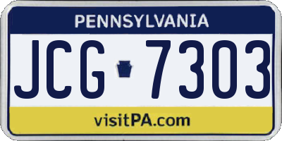 PA license plate JCG7303
