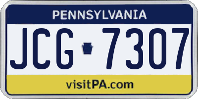 PA license plate JCG7307
