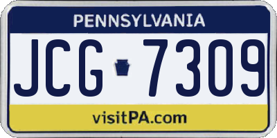 PA license plate JCG7309