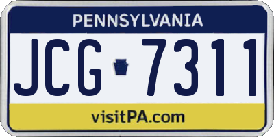 PA license plate JCG7311
