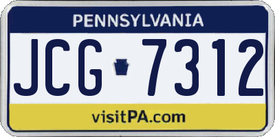 PA license plate JCG7312