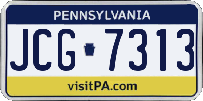 PA license plate JCG7313