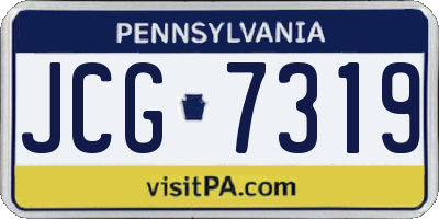 PA license plate JCG7319