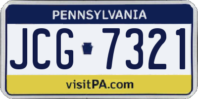 PA license plate JCG7321
