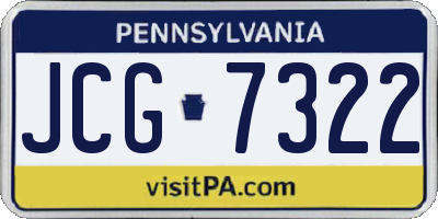 PA license plate JCG7322