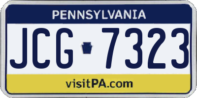 PA license plate JCG7323