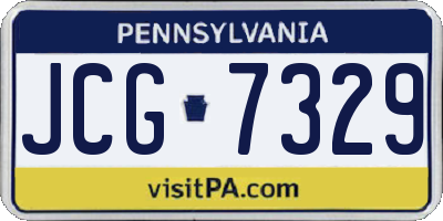 PA license plate JCG7329