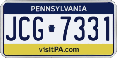 PA license plate JCG7331