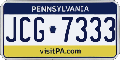 PA license plate JCG7333