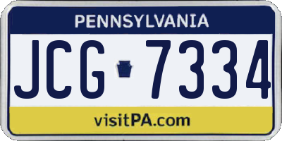 PA license plate JCG7334