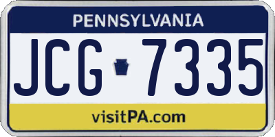 PA license plate JCG7335