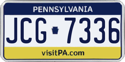 PA license plate JCG7336