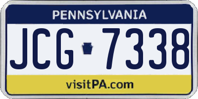 PA license plate JCG7338