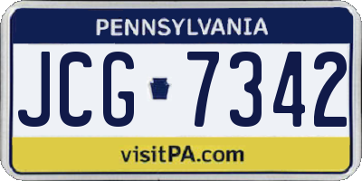 PA license plate JCG7342