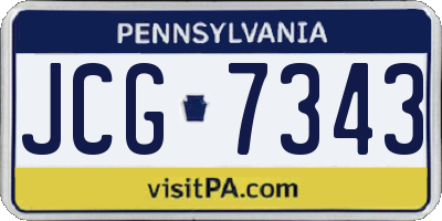 PA license plate JCG7343