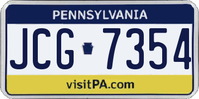 PA license plate JCG7354