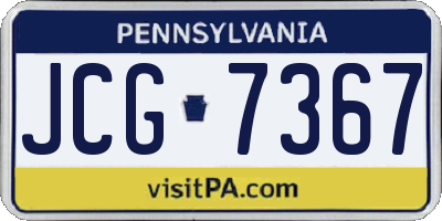 PA license plate JCG7367