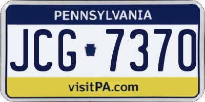 PA license plate JCG7370
