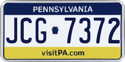 PA license plate JCG7372