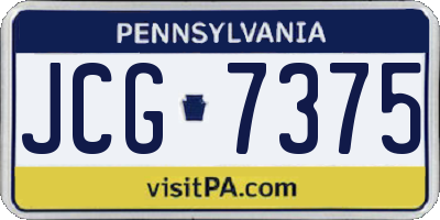 PA license plate JCG7375