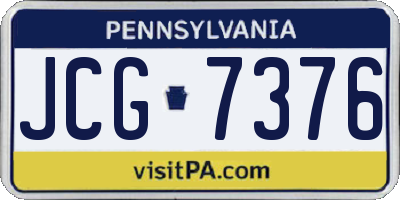 PA license plate JCG7376