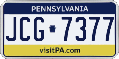 PA license plate JCG7377